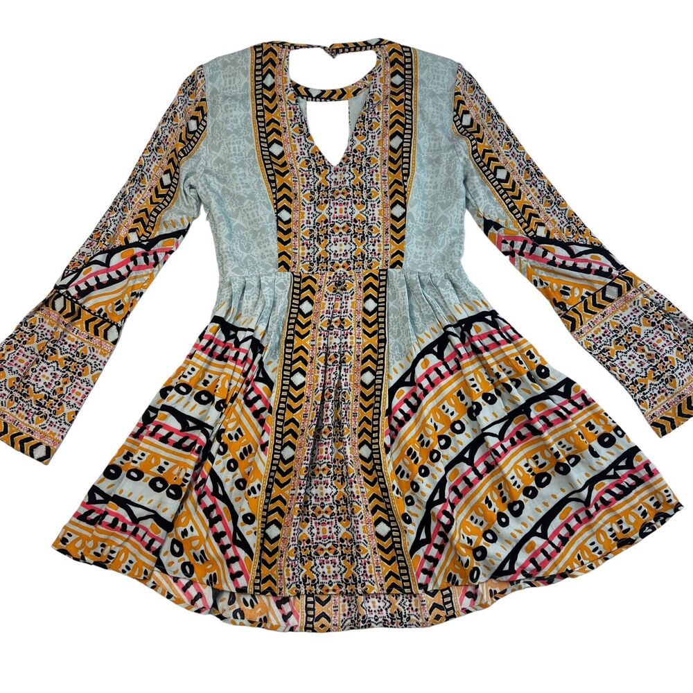Free People Tegan Border Mini Dress Hippee Festival Boho Womens Size 0 NWT - Picture 4 of 13